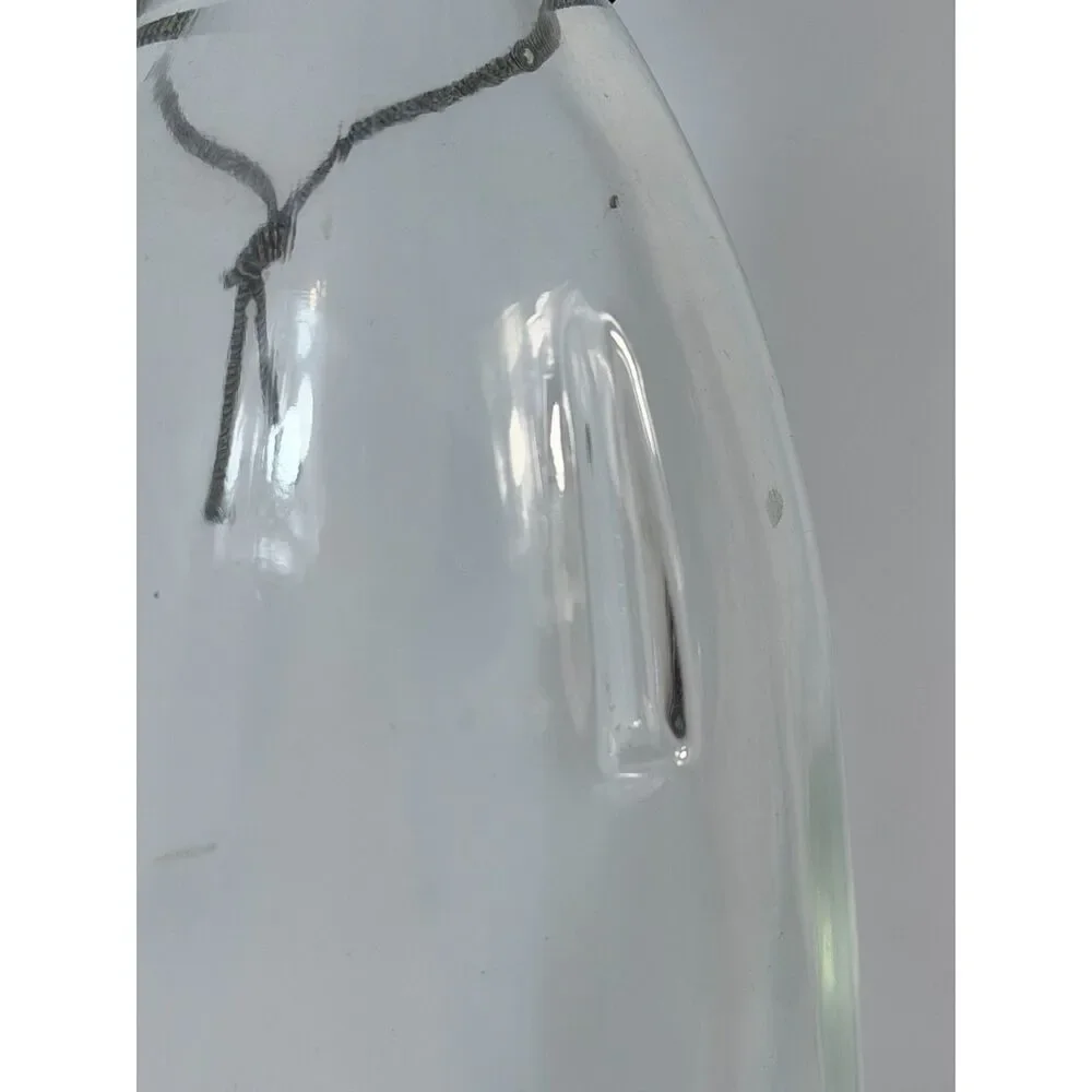 VTG Handblown Glass Decanter Cork Stopper Grecian Foil Dimpled Odyssey Clear